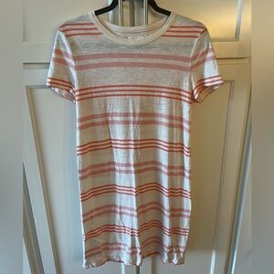 Lou & Grey Pink and white striped t shirt dress